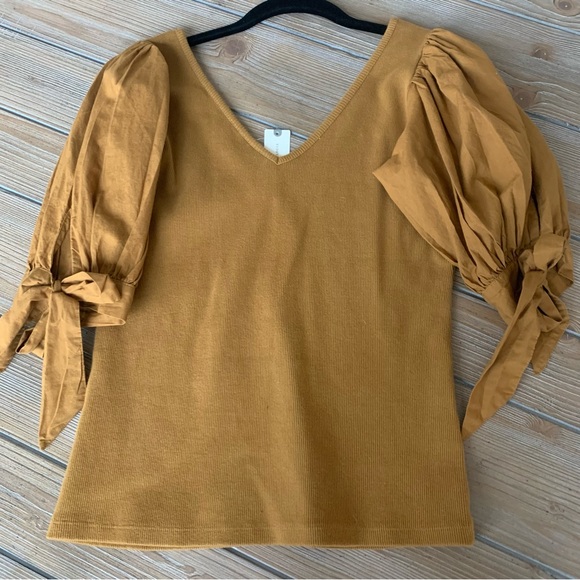 Anthropologie Puffed Sleeve Top NWT - Picture 5 of 11